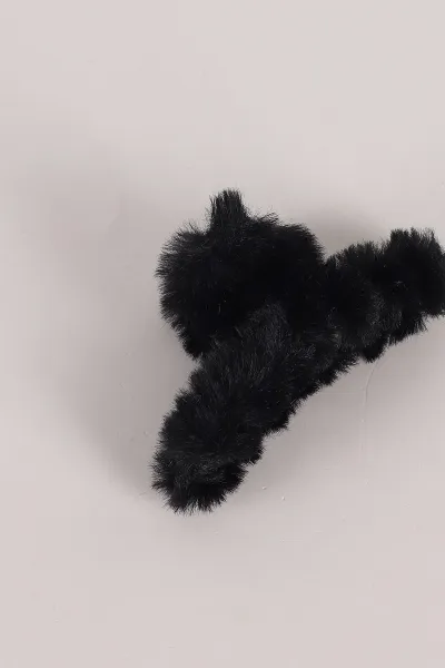 Siyah Peluş  Orta Boy Mandal Toka 363332