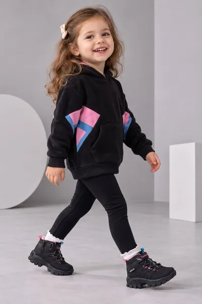 Siyah Pembe ( 26 - 30 ) Bağcıklı Cırtlı Erkek Çocuk Bot 494795