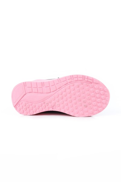 Siyah Pembe (26-30 Patik) Lastik Bağlı Çırtlı Fileli Kız Çocuk Spor Ayakkabı 168657