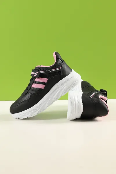 siyah-pembe-31-35-filet-cizgili-kalin-taban-cirtli-kiz-cocuk-spor-ayakkabi-227996
