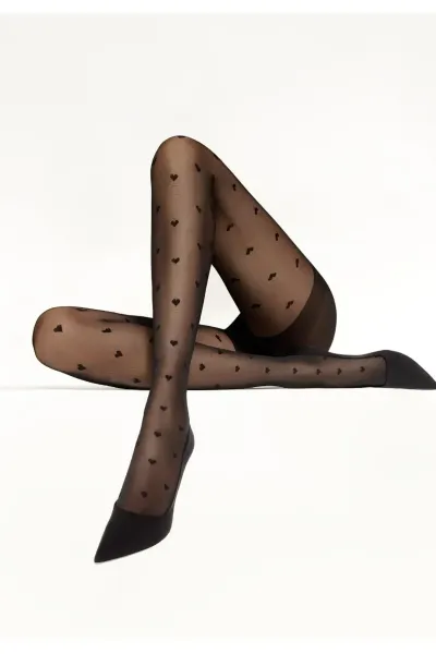 Siyah Penti 20DEN Fashion Tights Mini Heart Külotlu Çorap 281449