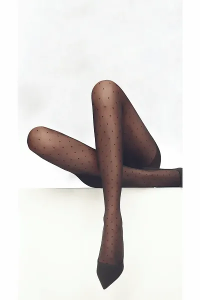 Siyah Penti 30 DEN Fashion Tights Mini Dot Külotlu Çorap 281448