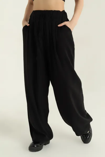 siyah-pile-detay-modal-kumas-kadin-pantolon-357377