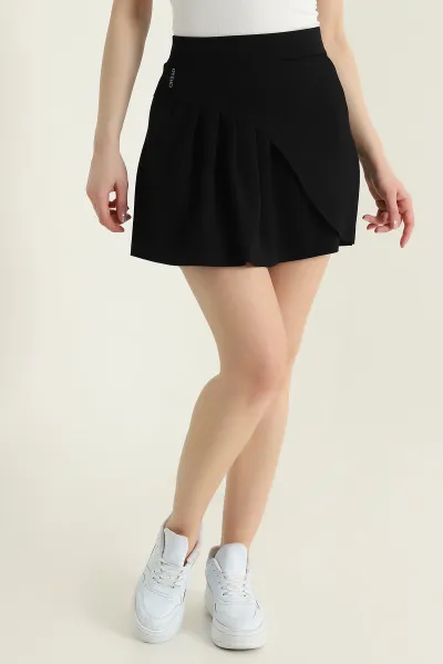 siyah-pileli-oysho-kadin-sort-etek-433605