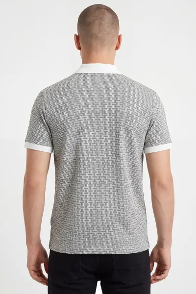 Siyah Polo Yaka Çizgili Erkek Tişört 454085