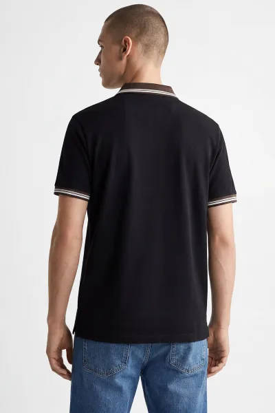 Siyah Polo Yaka Erkek Tişört 435383
