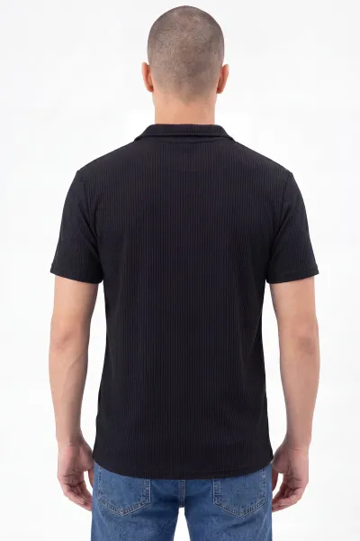 Siyah Polo Yaka Erkek Tişört 458874