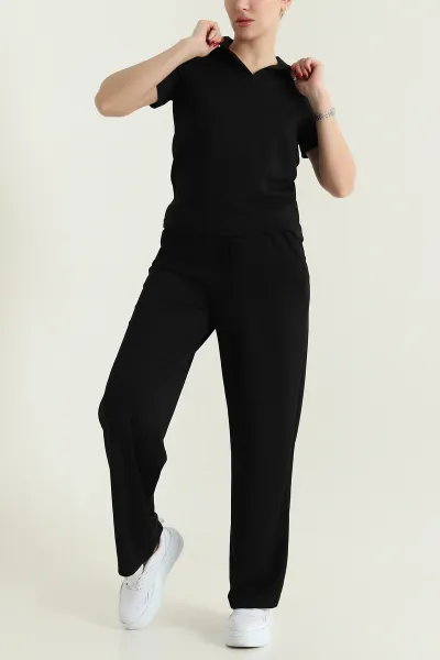 siyah-polo-yaka-oysho-kadin-ikili-takim-430083