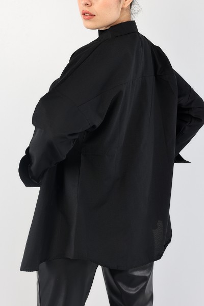 Siyah Poplin Bayan Gömlek 90844