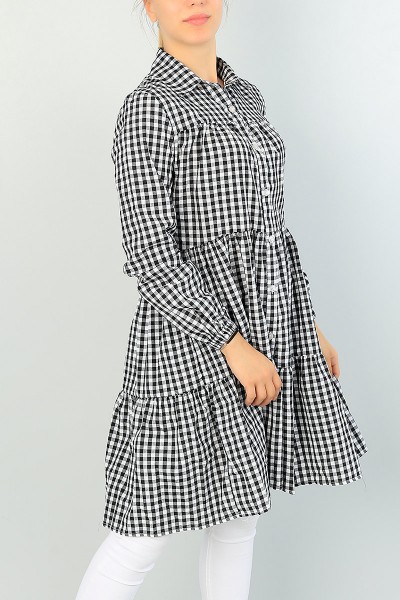Siyah Pötikareli Dokuma Tunik 66567