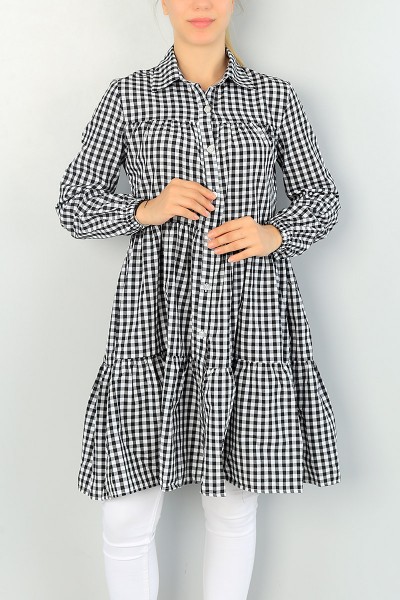 Siyah Pötikareli Dokuma Tunik 66567