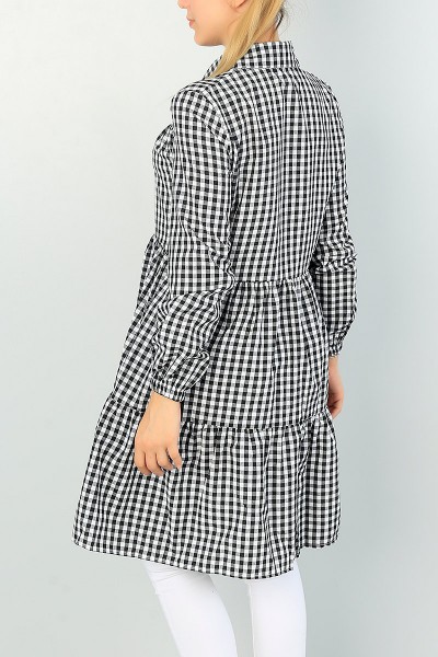 Siyah Pötikareli Dokuma Tunik 66567