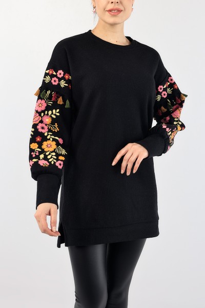 Siyah Püsküllü Selanik Triko Tunik 88550