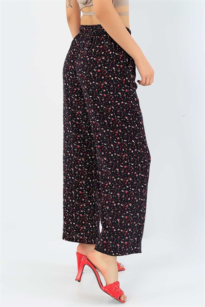 Siyah Rahat Kesim Viskon Pantolon 37766