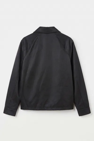Siyah Reglan Kol Fermuarlı Erkek Ceket 491792