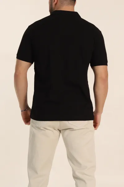 Siyah Regular Fit Basic Polo Yaka Erkek Tişört 342460