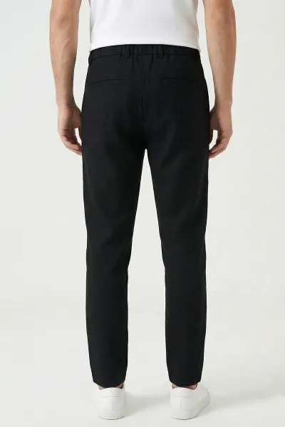 Siyah Regular Fit Bel Lastikli Erkek Pantolon 421711