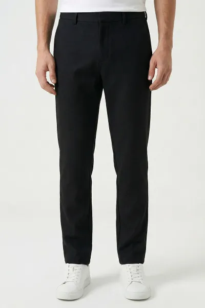 Siyah Regular Fit Bel Lastikli Erkek Pantolon 421711