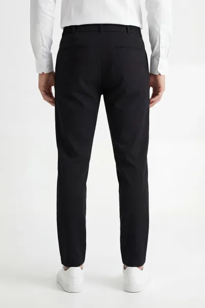 Siyah Regular Fit Beli Lastikli Erkek Pantolon 430618