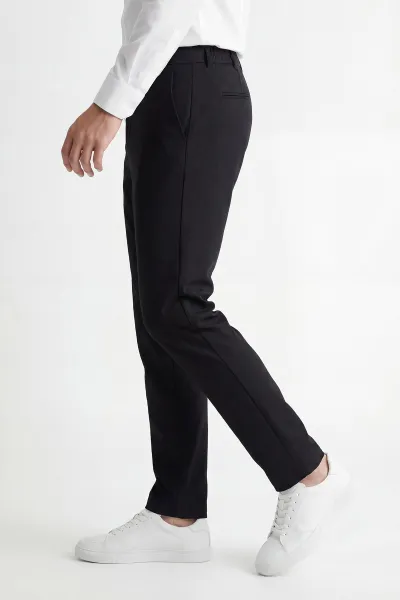 Siyah Regular Fit Beli Lastikli Erkek Pantolon 430618