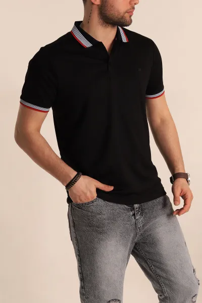 siyah-regular-fit-desenli-polo-yakali-erkek-tisort-263260