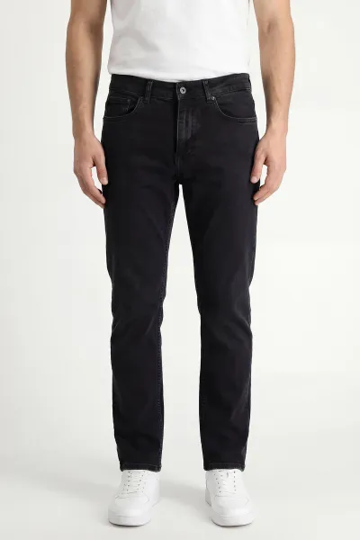 Siyah Regular Fit Erkek Kot Pantolon 430886