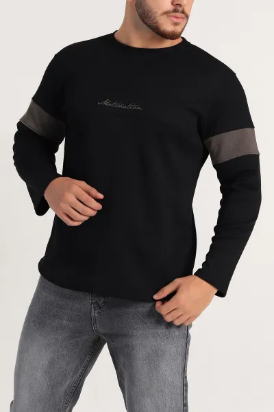 siyah-regular-fit-kabartma-baskili-erkek-sweatshirt-303423