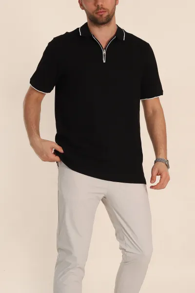 siyah-regular-fit-petek-dokulu-polo-yaka-erkek-tisort-349894