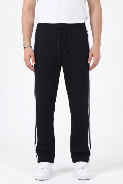siyah-regular-fit-serit-detayli-fermuarli-cepli-erkek-esofman-alti-402377