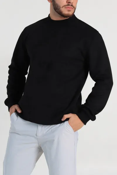 siyah-regular-fit-suet-kabartma-yazi-detayli-erkek-sweatshirt-305895