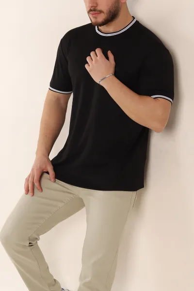 siyah-regular-fit-triko-yaka-basic-erkek-tisort-342360