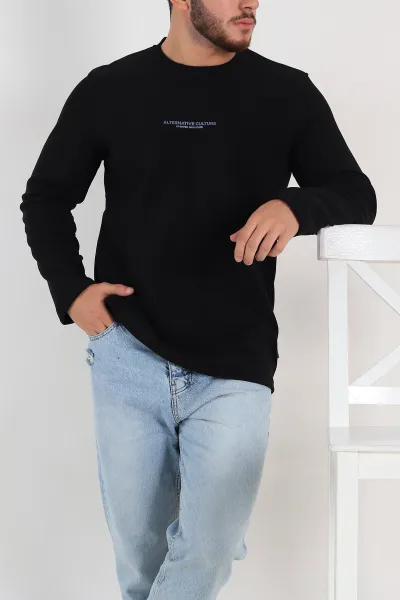 siyah-regular-fit-yazi-detay-erkek-sweatshirt-305880