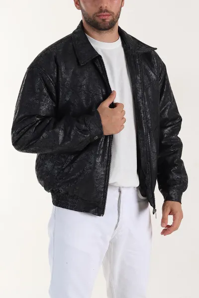 siyah-relaxed-fit-bel-lastikli-ici-dolgulu-erkek-bomber-mont-398713
