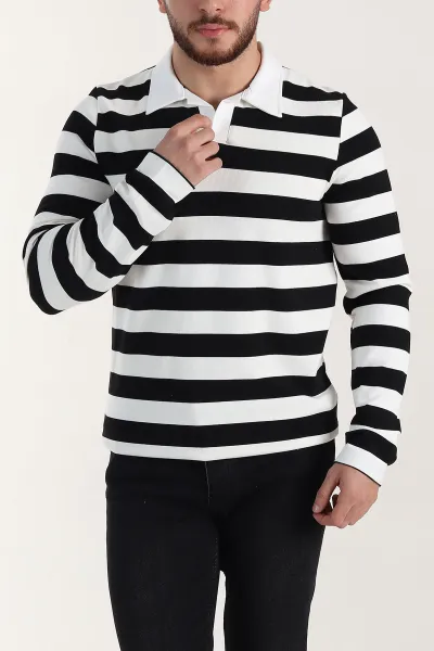 siyah-relaxed-fit-cizgili-jakarli-kumas-erkek-triko-sweatshirt-399589