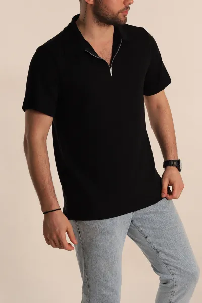 siyah-relaxed-fit-fitilli-doku-fermuarli-polo-yaka-erkek-tisort-268309