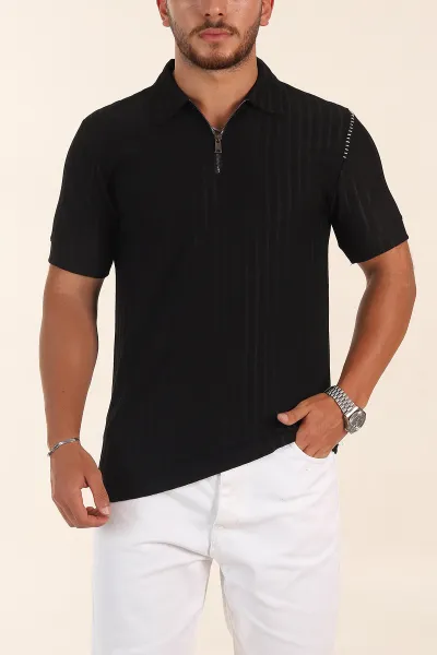 siyah-relaxed-fit-fitilli-doku-fermuarli-polo-yaka-erkek-tisort-373051