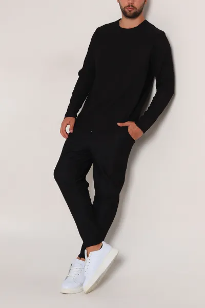 siyah-relaxed-fit-fitilli-dokulu-erkek-esofman-takimi-300070