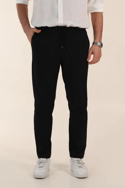 siyah-relaxed-fit-gofre-kumas-bel-arkasi-lastikli-erkek-pantolon-362582