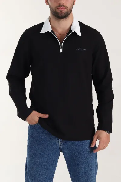siyah-relaxed-fit-jakarli-kumas-yazi-detay-polo-yaka-erkek-sweatshirt-399378