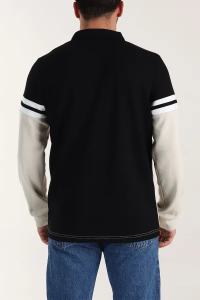Siyah Relaxed Fit Oysho Kumaş Fermuarlı Polo Yaka Sweatshirt 399548