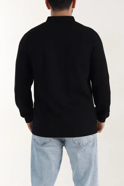 Siyah Relaxed Fit Oysho Kumaş Hakim Yaka Erkek Sweatshirt 399607