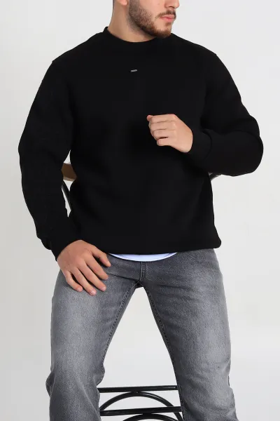 siyah-relaxed-fit-uc-ip-sardonlu-kol-detayli-erkek-sweatshirt-309952
