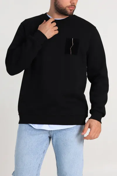 siyah-relaxed-uc-ip-sardonlu-baski-detayli-erkek-sweatshirt-311189