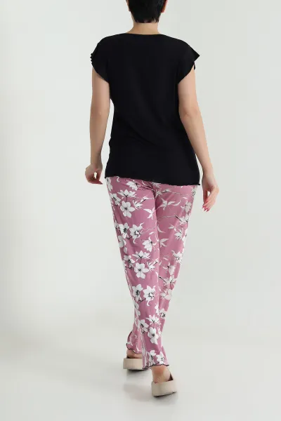 Siyah Ring Viskon Kadın Pijama Takımı 479586