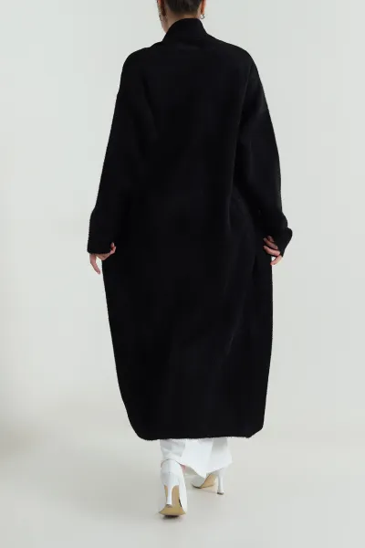 Siyah Sakallı Uzun Kadın Hırka 499578