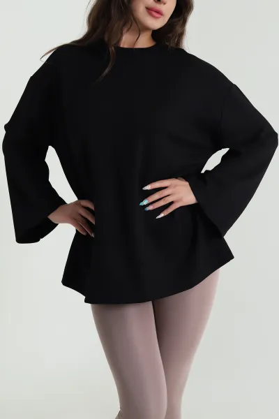 siyah-salas-bisiklet-yaka-oysho-kadin-tunik-484723