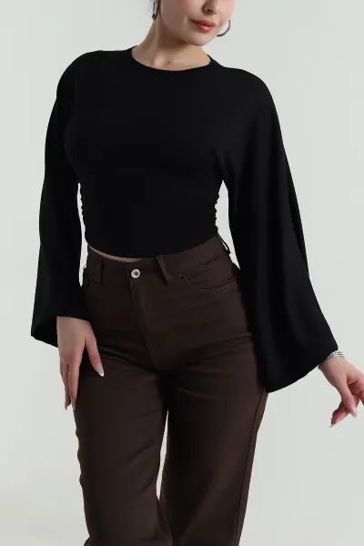 siyah-salas-kol-oysho-kadin-bluz-487120