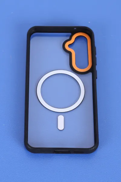 Siyah Samsung S23 FE Uyumlu Orbit Serisi Kamera Korumalı Magsafe Sert Silikon Telefon Kılıfı 404193