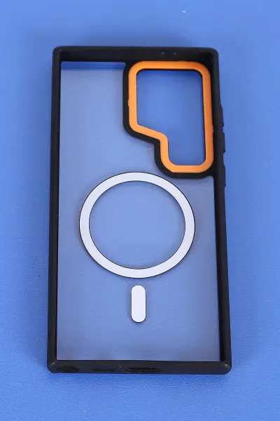 Siyah Samsung S24 Ultra Uyumlu Orbit Serisi Kamera Korumalı Magsafe Sert Silikon Telefon Kılıfı 404213