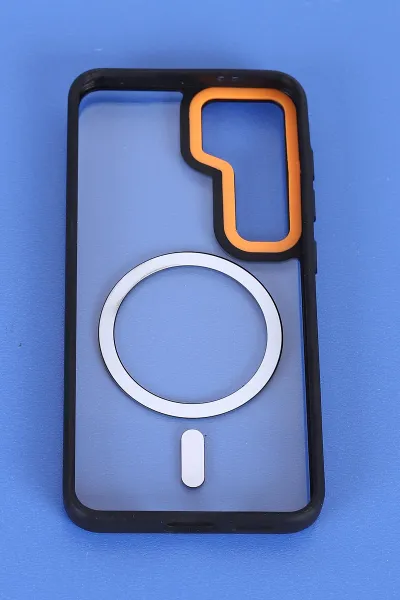 Siyah Samsung S24 Uyumlu Orbit Serisi Kamera Korumalı Magsafe Sert Silikon Telefon Kılıfı 404207